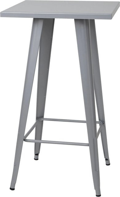 CHEFGASTRO Stehtisch aus Metall im modernen Industriedesign, Grau, B/T/H: 105 x 60 x 60 cm - Bild 1