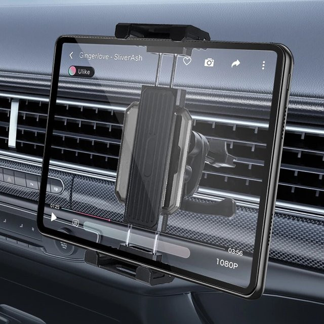 Universal Tablet Halterung für 4-13 Zoll mit 360 Grad Rotation für Auto Lüftungsschlitz in Schwarz - Bild 1
