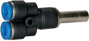Riegler Y-Steckverbindung Stecknippel 6 mm Blaue Serie mini Schl.-Ø 4 mm aus Kunststoff in Blau - Bild 1