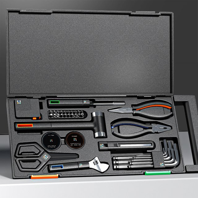 LEADLOONG Reparatur-Werkzeug-Set in Schwarz mit Kunststoff-Aufbewahrungskoffer für Haushalt und Auto - Bild 1