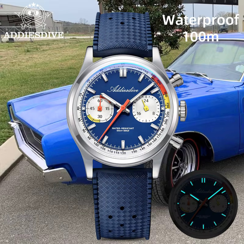 ADDIESDIVE Chronograph, Quarzuhr, Edelstahl, 38 mm, Herren, Blau - Bild 2