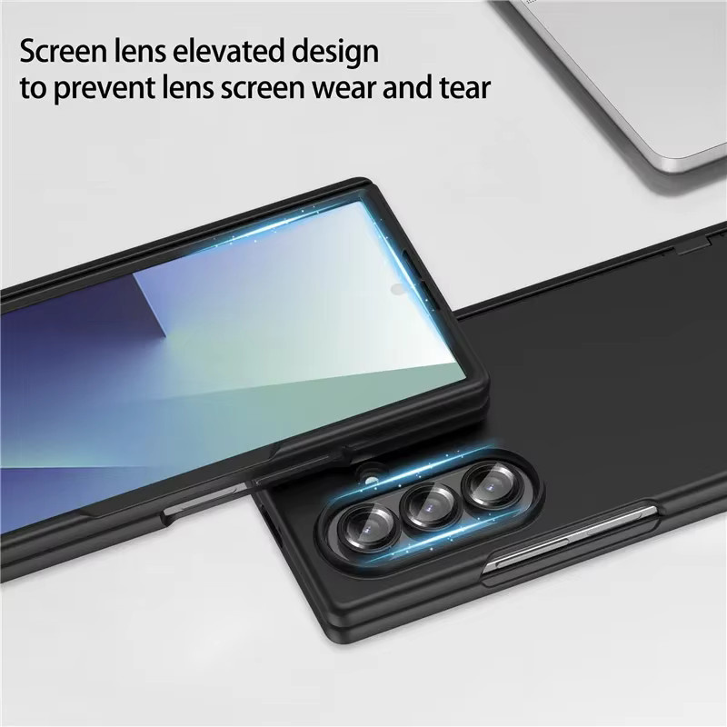 Samsung Galaxy Z Fold 7 5G Schutzhülle mit magnetischem Ladescharnier und HD-Bildschirm-Frontfolie in Schwarz und Grün, matt und stoßfest - Bild 4
