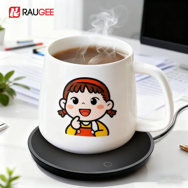 raugee USB Tassenwärmer in Schwarz für Kaffee und Tee mit elektrischer Heizfunktion für Home Office und Schreibtisch - Bild 1