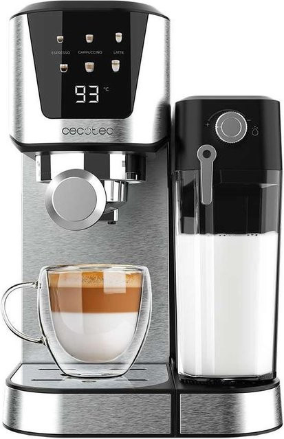 Cecotec Power Espresso 20 Kaffeemaschine in Weiß und Silber mit Touch-Display, Milchbehälter und Tassenwärmer für gemahlenen Kaffee - Bild 1