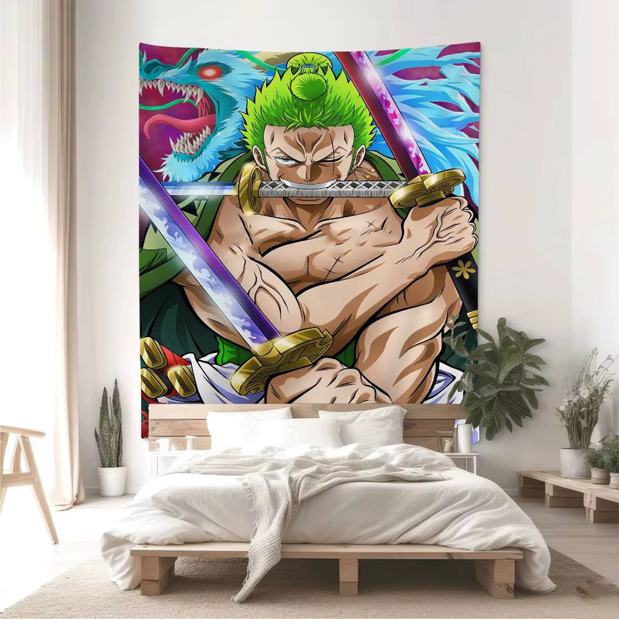 Bandai One Piece Roronoa Zoro Wandteppich im Tarot-Stil, Mehrfarbig, Textil Wanddeko - Bild 2