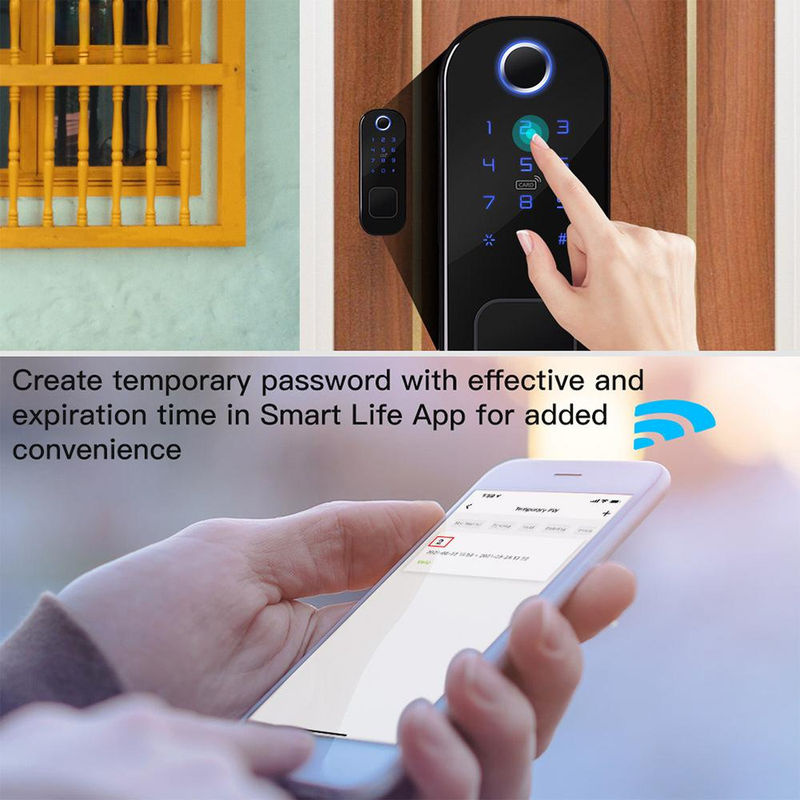 Smart-Fingerabdruck-Türschloss für die Vordertür, elektronisches schlüsselloses Tastatur-Eingangstürschloss mit 6 Freischaltoptionen - Bild 5