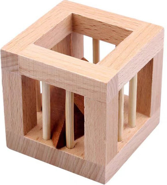 Luban Lock Käfig aus elkaar Dreieck, Holz, Denkaufgabe-Puzzle - Bild 1