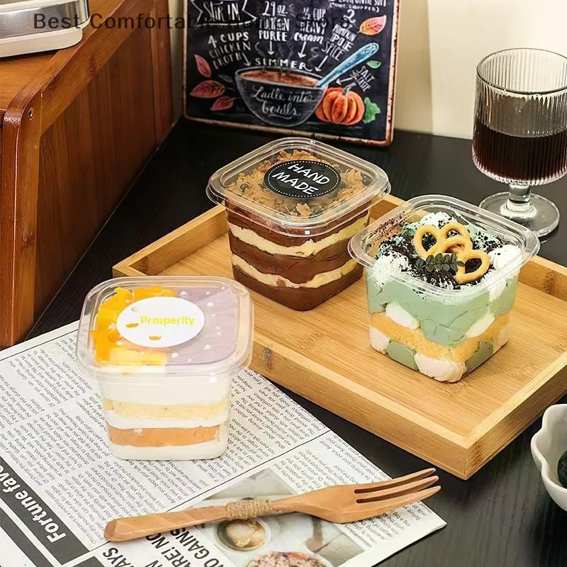 BA 50 Stück transparente Einweg-Dessertbecher aus Kunststoff mit Deckel für Mousse und Kuchen, 150 ml - Bild 2