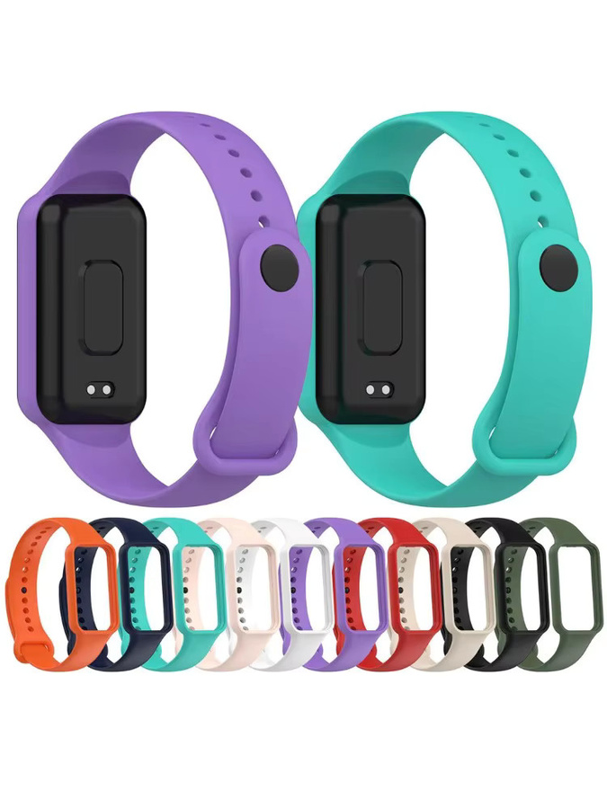 Huami Amazfit Band 7, Redmi Band 2, Uhrenarmband Silikon, Schwarz, Unisex - Bild 5