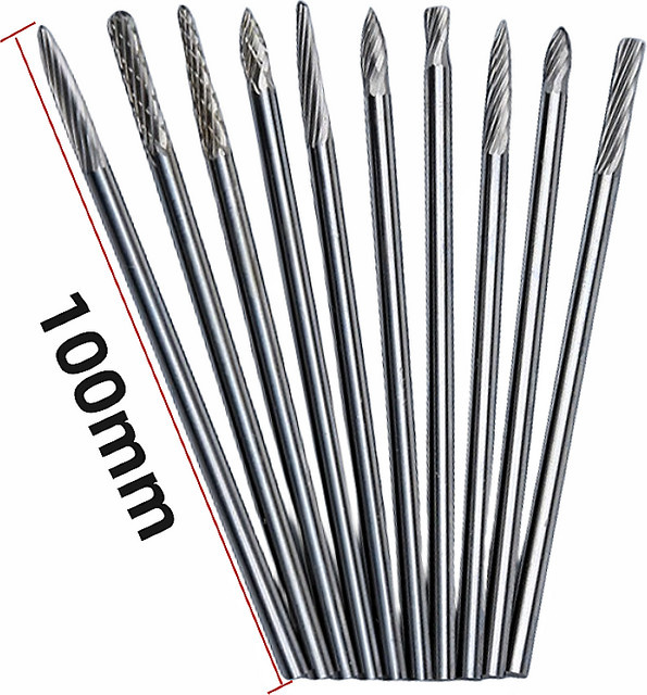 Jrealmer Wolframkarbid-Frässtift in Silber, B/D/H: 3 x 3 x 100 mm - Bild 1