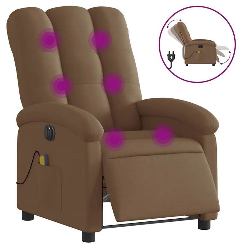 Vidaxl Elektrischer Massagesessel aus Stoff in Braun - Bild 5