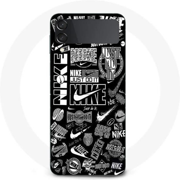 Samsung Galaxy Z Flip3 Hülle mit Nike Air Logo Graffiti in Schwarz und Weiß - Bild 1