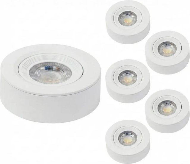 LUXULA 6er-Set LED Einbauspots Ultra-Flach, Dimmbar, CCT Warm- und Kaltweiß, 5W Downlights in Weiß - Bild 1