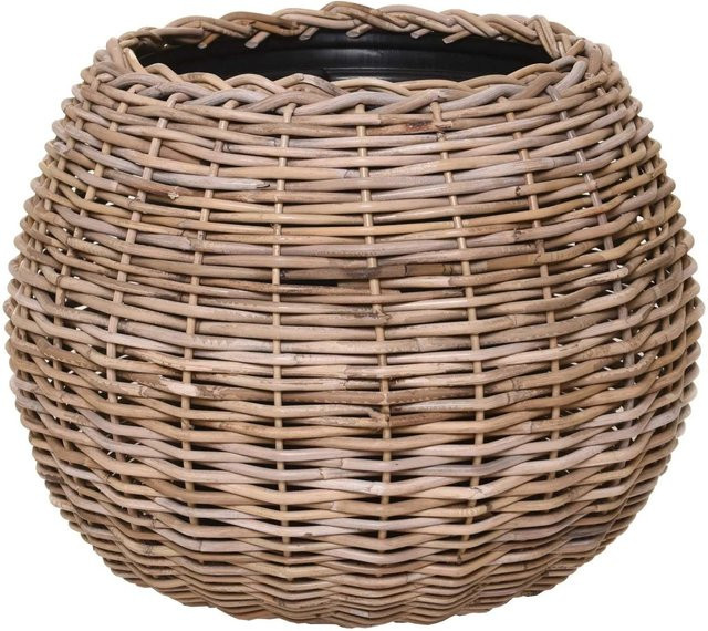 Vivanno Pflanzkorb Palla in Rattan-Optik, Farbe: Beige/Grau, B/T/H: 55 x 55 x 44 cm - Bild 1