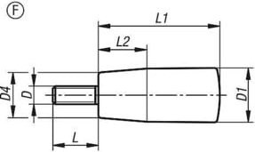 KIPP Konusgriff feststehend aus Duroplast in Schwarz hochglänzend M06x15 18mm - Bild 1