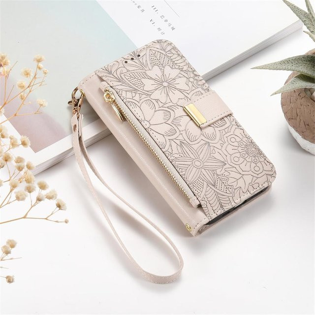 Handgelenk-Brieftasche und Handyhülle mit Kartenfach für Samsung Galaxy S25 S26 S24 S23 Ultra S23 FE A56 A36 A26 A16 A07 A55 A15 5G in Beige - Bild 1