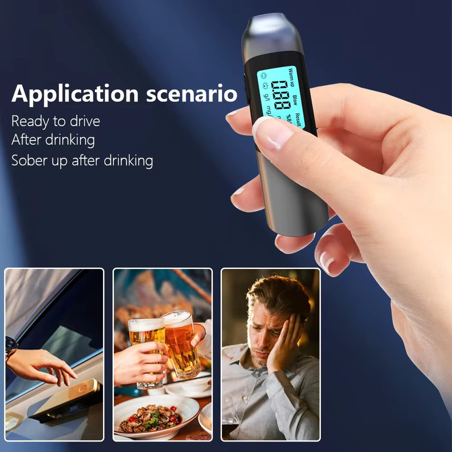 KEBETEME Berührungsloser Alkoholtester mit LCD-Display, hochpräziser digitaler Alcometer, USB wiederaufladbar - Bild 4