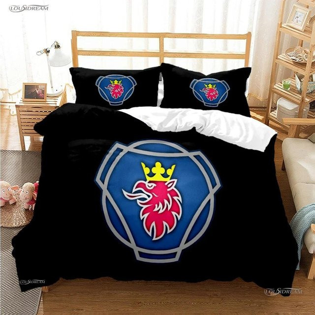 Somelli Bettwäsche-Set S-SCANIA LKW Adlerkopf in Schwarz mit Bettbezug und Kissenbezügen aus Mikrofaser, B/H: 135 x 200 cm - Bild 1