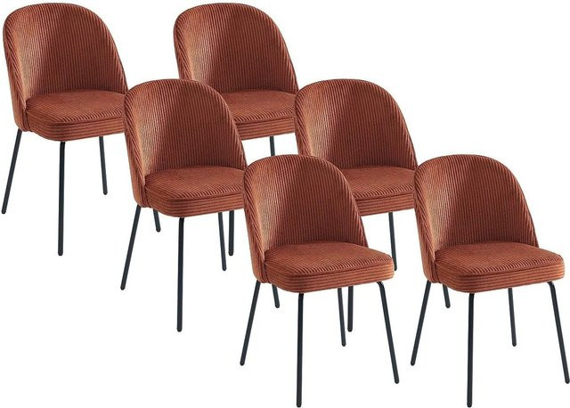 Alpali Stuhl Vintage in Terracotta mit Cord-Sitzfläche und Metallgestell - Bild 1