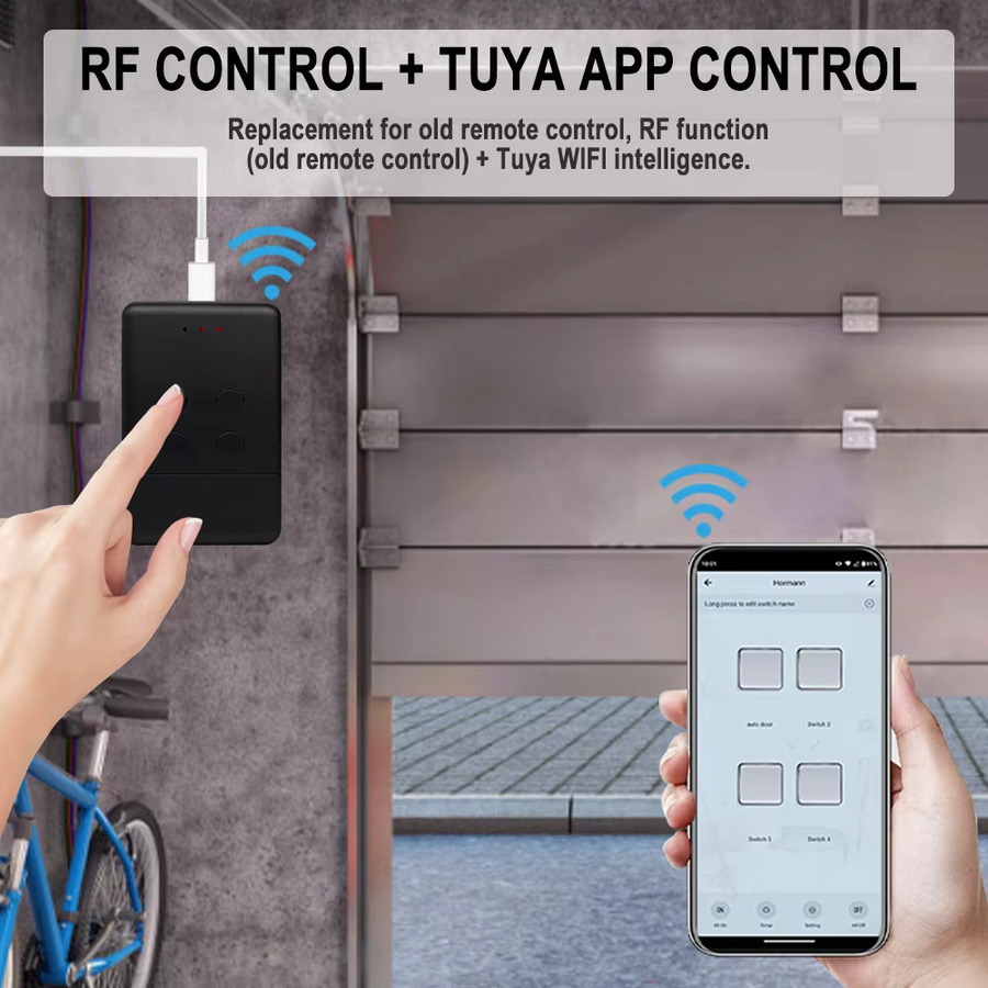SOMMER Smart Gate Control SOMMER 868 Wireless Bridge WiFi Fernbedienung mit 868 MHz Handsender Dual-Control-Modus in Schwarz für Tuya Smart Life App und Alexa - Bild 3