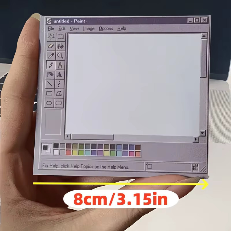 Kreatives Retro Computer Notizbuch mit Hardcover und blanko Seiten in Grau - Bild 2
