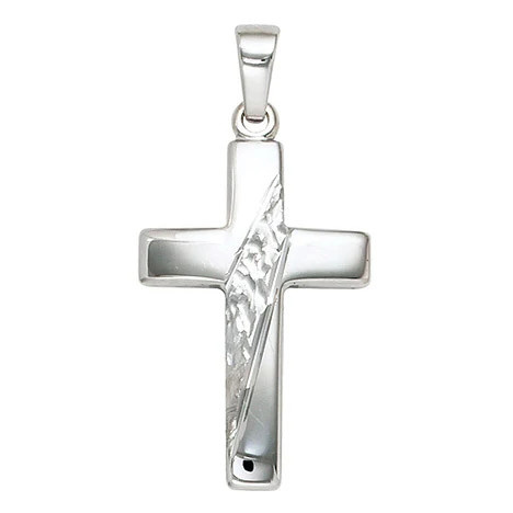 Colfem Anhänger Kreuz, 925 Silber, massiv gehämmert, Unisex - Bild 1
