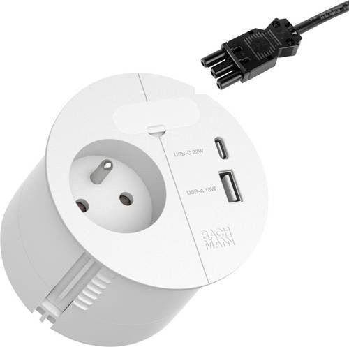 Bachmann Tischsteckdose 938.304 in Weiß mit USB-A und USB-C Anschlüssen - Bild 1