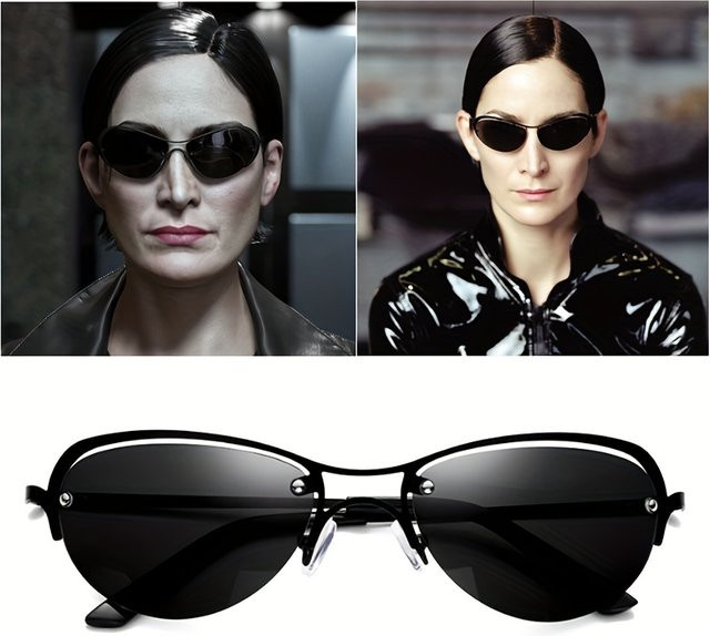 ISENGHUO Sonnenbrille randlos, polarisiert, Metall, schwarz, Herren - Bild 1