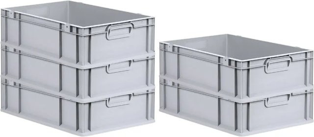 PROREGAL SuperSparSet 5x Eurobox NextGen Grip in Grau, H x B x T: 17 x 40 x 60 cm, 34 Liter - Bild 1