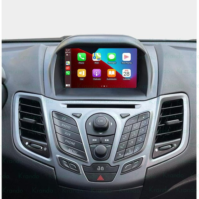 MOOKAKA Android 14 Multimedia-Player mit 7-Zoll-Bildschirm und GPS für Ford Fiesta mk5 mk6 (2009-2017), Schwarz - Bild 1