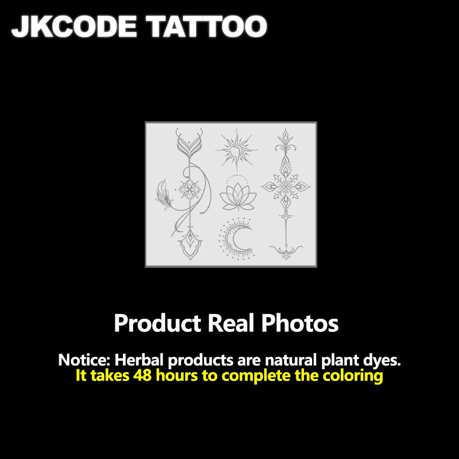 JKCODE TATTOO Sanskrit-Symbol-Temporärtattoo, Unisex, 3 Arten - Bild 3