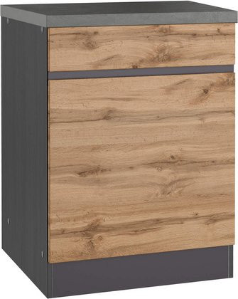 HELD MÖBEL Unterschrank Tampa in Braun mit Türen und Schubladen, B/H/T: 60 x 86 x 60 cm - Bild 1