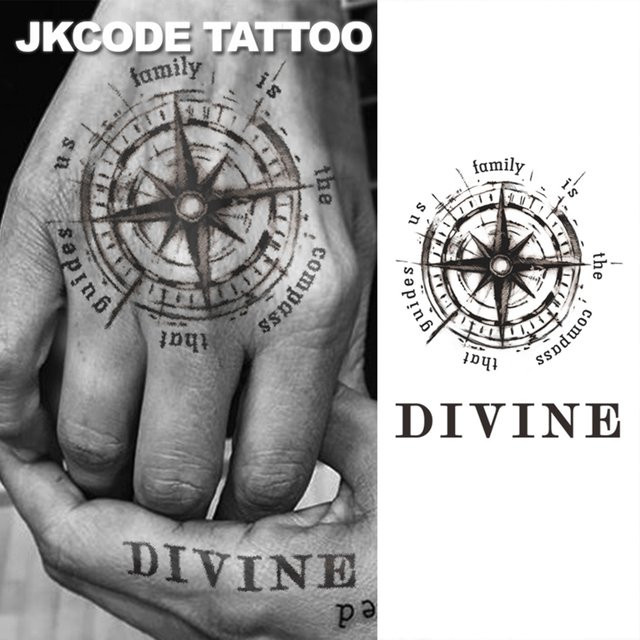 JKCODE TATTOO Kräutertattoo Nautisches Thema, Unisex - Bild 1