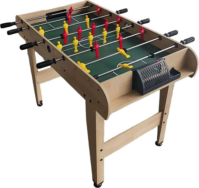 Relaxdays Kickertisch MDF Kunststoff Eisen Natur Grün Rutschfest - Bild 1