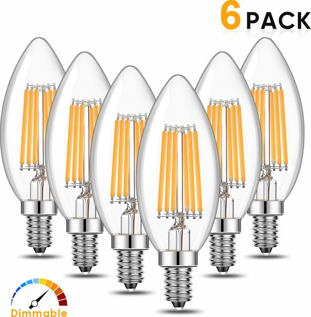 Grensk LED Filament Kerzenlampe E14 Warmweiß Dimmbar Transparent - Bild 1