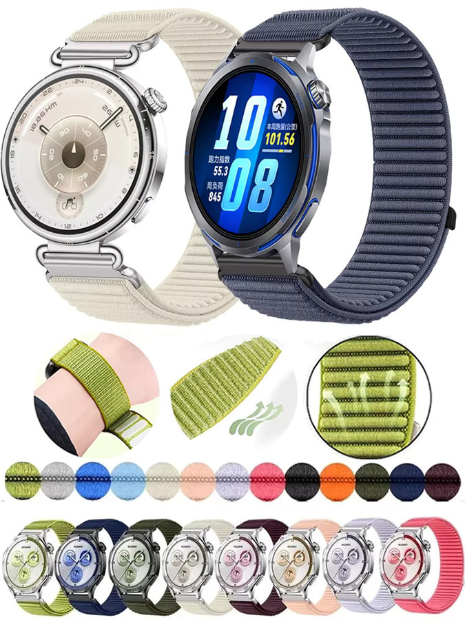 Huawei Uhrenarmband Nylon, Schwarz, Sport-Nylonarmband - Bild 5