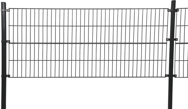 Home Deluxe Doppelstabmattenzaun aus Stahl in Anthrazit, Höhe: 160 cm, Breite: 1400 cm - Bild 1
