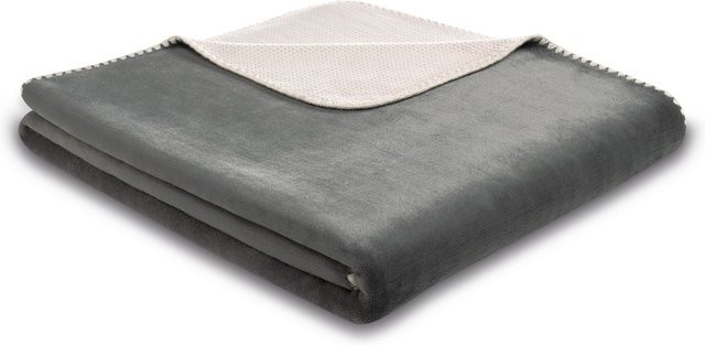 Biederlack Wohndecke Soft & Cozy in Grau aus flauschigem Fleece-Polyester - Bild 1