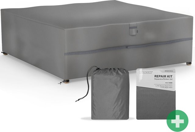 SANZARO Winterschutzhülle für Sitzgruppen aus 600D Polyester, Grau, B/T/H: 255 x 255 x 80 cm - Bild 1