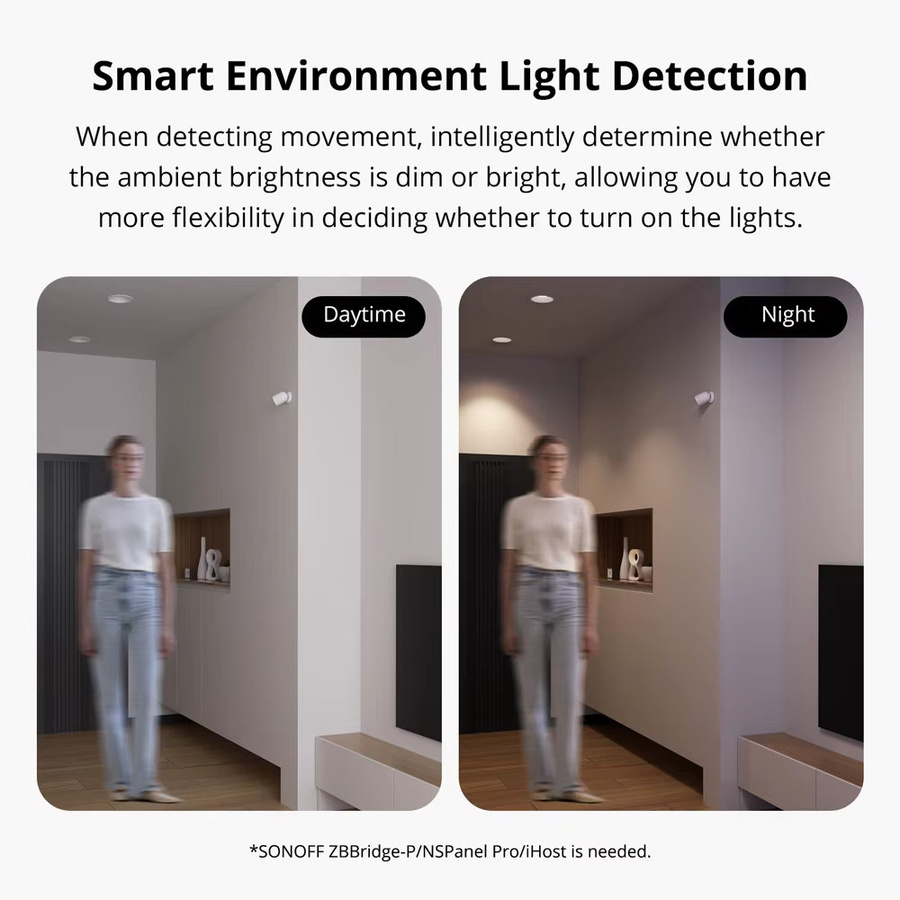 SONOFF SNZB-03P Zigbee-Bewegungsmelder mit Lichterkennung in Weiß für Smart Home Szenen via eWeLink-App, Alexa und Google - Bild 5