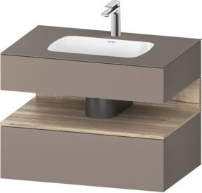 Duravit Einbauwaschtisch-Möbel-Set Qatego in Grau, B/T/H: 80 x 55 x 60 cm - Bild 1