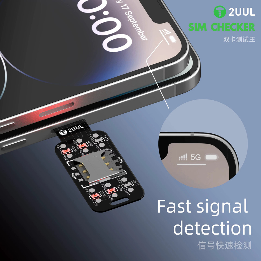 2UUL SIM Checker SM01 in Schwarz zur schnellen Modulfehlerprüfung und Signaldetektion für die Telefonreparatur - Bild 3