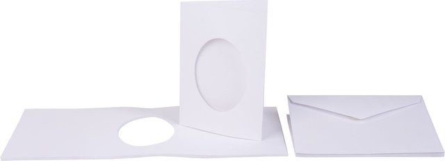VBS Passepartoutkarten Oval in Weiß, A6 - Bild 1
