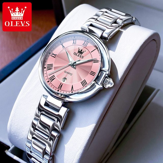 OLEVS Armbanduhr Quarz, Edelstahl, Silber, Damen, Analoguhr - Bild 1