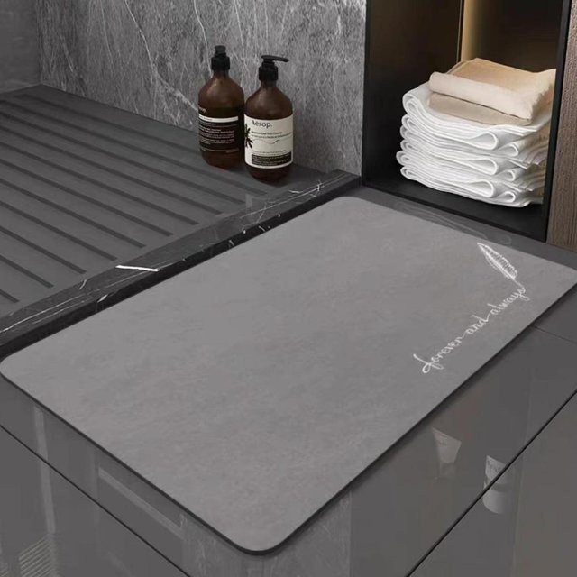 Saugfähige Kieselalgen-Schlammmatte für das Badezimmer von Yiran Furniture, grau, B/B: 50 x 80 cm - Bild 1