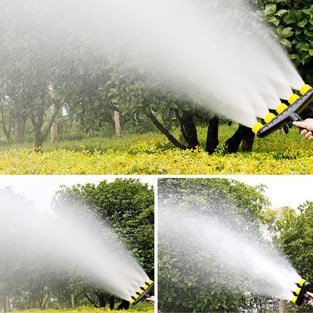 Gartenpumpe Bewässerung mit Sechs-Loch-Düse für Gemüsegarten und Sprinkleranlagen in Gelb - Bild 1