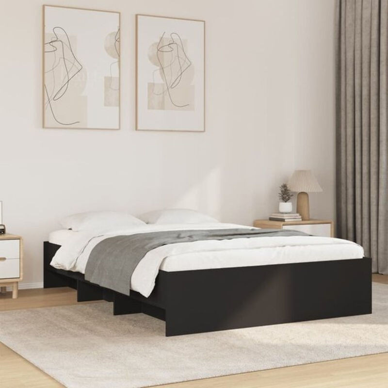 Vidaxl Funktionsbett aus Holzwerkstoff in Schwarz, B/T/H: 120 x 190 cm - Bild 1