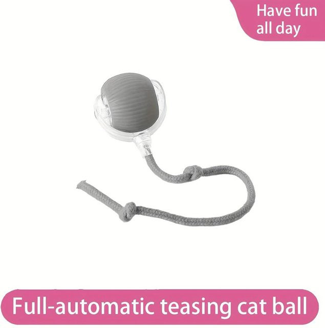 KTB Katze Interaktives Ballspielzeug, Automatischer Rollball mit Schwanz, grau - Bild 1