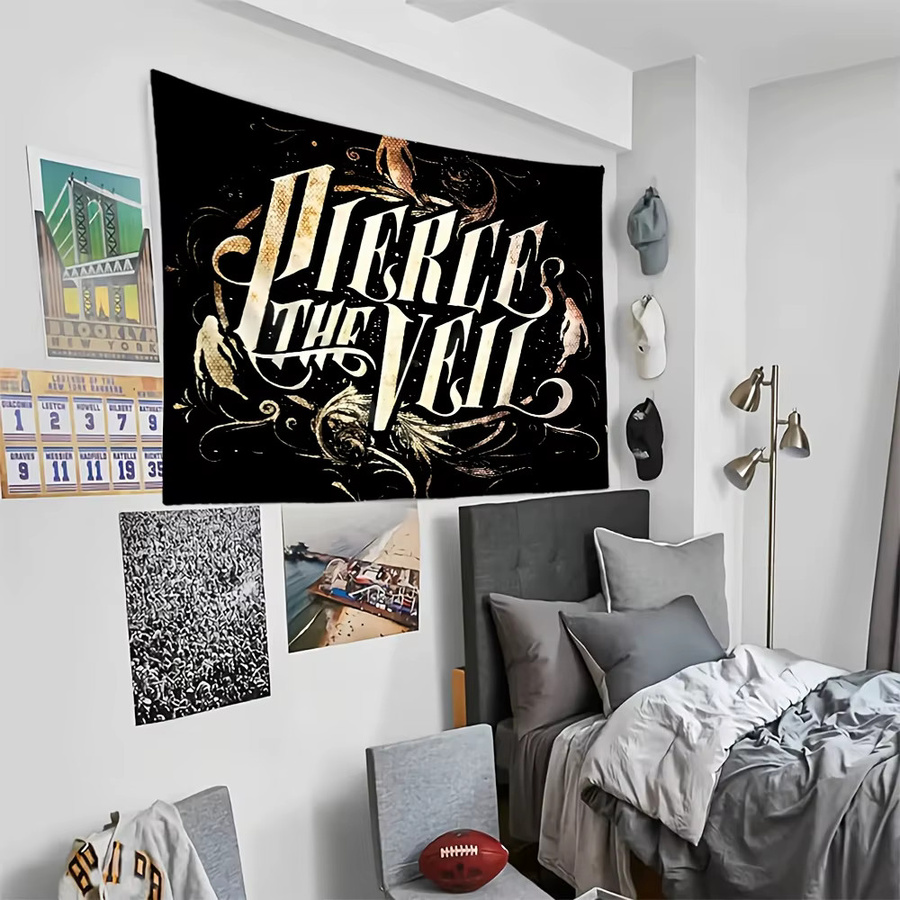 VIKAMA Wandteppich Pierce The Veil Rock Musik Wandkunst Multicolour B: 75 cm, H: 58 cm - Bild 3
