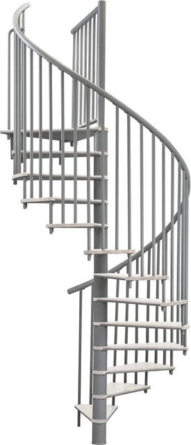Minka Spindeltreppe Switch Spiraltreppe aus Holz in Grau-Weiß mit Durchmesser: 120 cm für eine Raumhöhe bis 295 cm - Bild 1